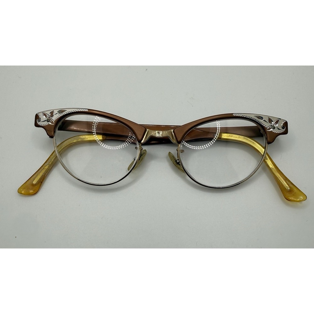 MINT Artcraft Gold Filled CatEye Glasses 1/1012 KGF Alum 4 1/4-5 1/2 20mm-Retro - Picture 1 of 7